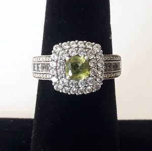 Silver Peridot Topaz Ring